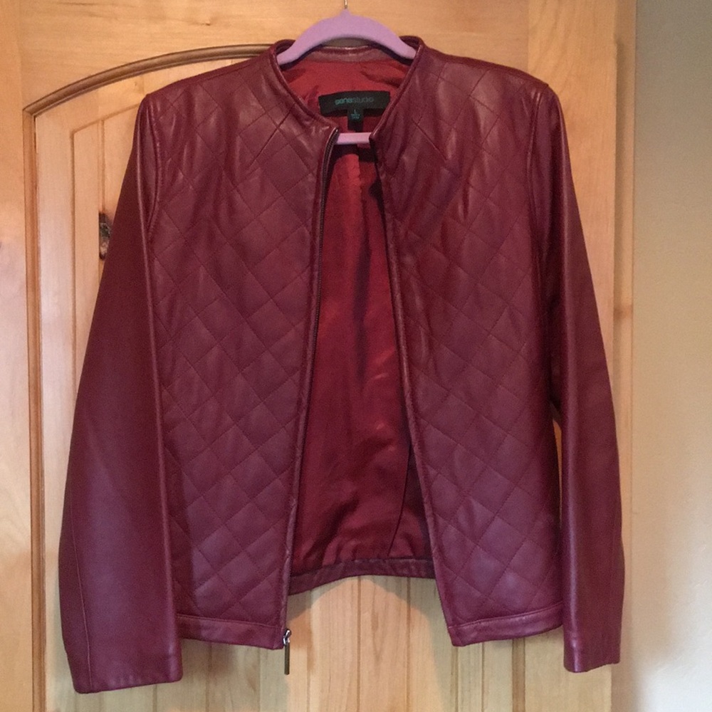 Red leather jacket